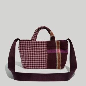 Madewell plaid flannel mini crossbody tote